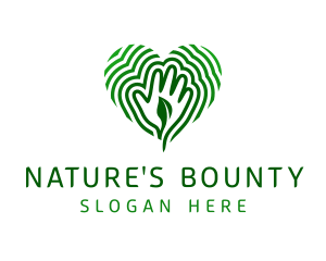 Natural Heart Hand logo design