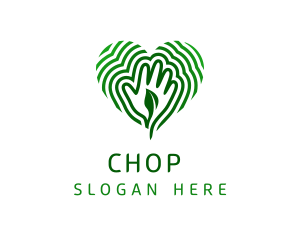 Eco Friendly - Natural Heart Hand logo design