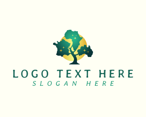 French - Nature Tree Map logo design