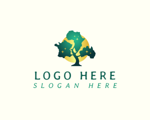 Ornament Frame - Nature Tree Map logo design