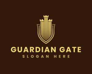 Gate - Castle Tower Shield logo design
