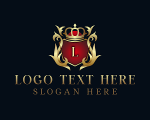 Queen - Royalty Shield Crest logo design