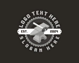 Tool - Blacksmith Anvil Hammer logo design