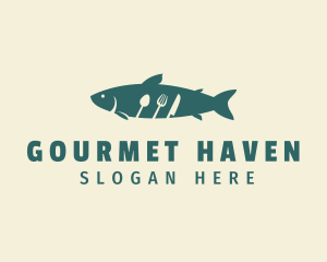 Fish Cutlery Restaurant logo design