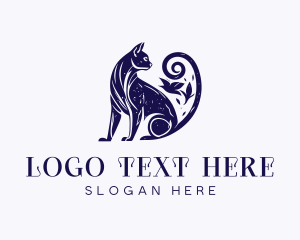 Artistic - Artistic Blue Purple Cat logo design