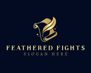 Novel Feather Quill logo design