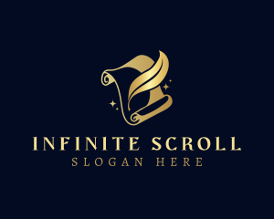 Scroll - Novel Feather Quill logo design