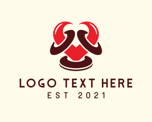 Lover - Ram Heart Horns Rings logo design