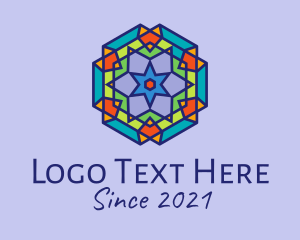 Fractal - Multicolor Kaleidoscope Tile logo design