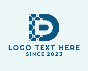 Circuitry - Digital Network Letter D logo design