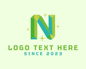 Quarts - Shiny Gem Letter N logo design