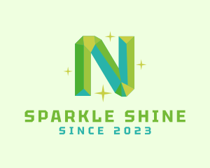 Twinkle - Shiny Gem Letter N logo design