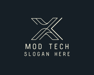 Modern Tech Letter X logo design