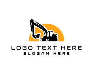 Bulldozer - Construction Digger Excavator logo design