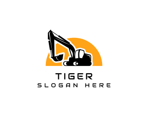 Construction Digger Excavator Logo