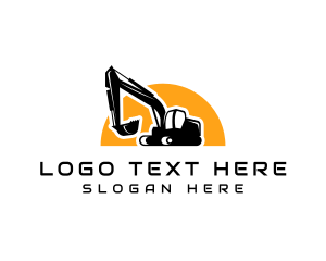 Backhoe - Construction Digger Excavator logo design