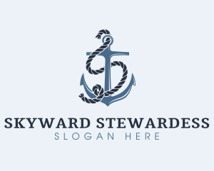 Anchor Rope Letter S logo design