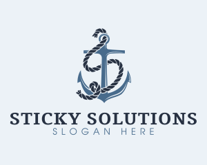 Anchor Rope Letter S logo design