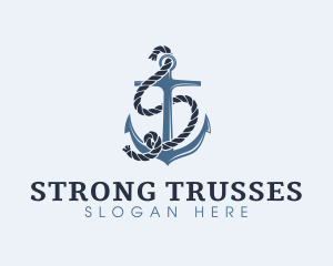 Anchor Rope Letter S logo design