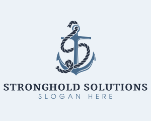 Anchor Rope Letter S logo design