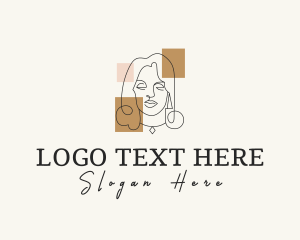 Pendant - Feminine Necklace Portrait logo design