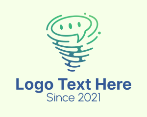 Speech Bubble - Gradient Tornado Chat logo design