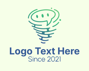 Language - Gradient Tornado Chat logo design
