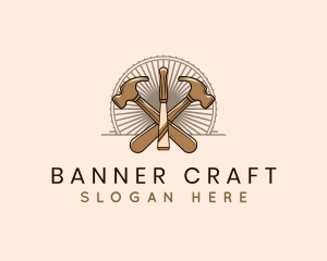 Hammer Chisel Woodwork logo design