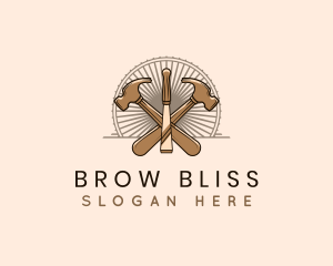 Hammer Chisel Woodwork logo design