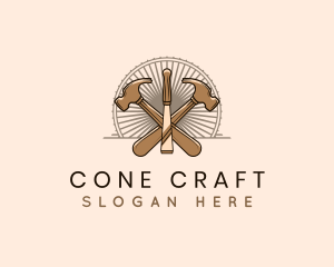 Hammer Chisel Woodwork logo design