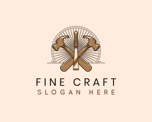 Hammer Chisel Woodwork logo design