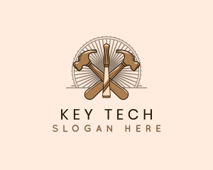 Hammer Chisel Woodwork logo design