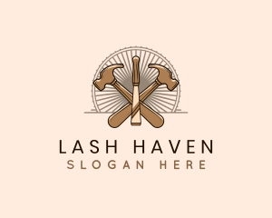 Hammer Chisel Woodwork logo design