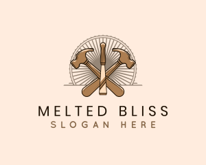 Hammer Chisel Woodwork logo design