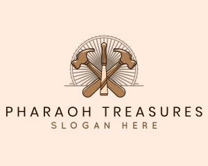 Hammer Chisel Woodwork logo design