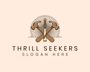 Hammer Chisel Woodwork logo design