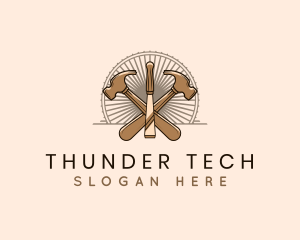 Hammer Chisel Woodwork logo design