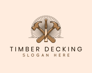 Hammer Chisel Woodwork logo design