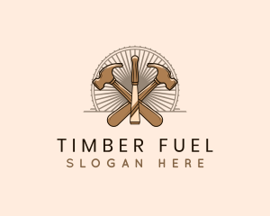 Hammer Chisel Woodwork logo design