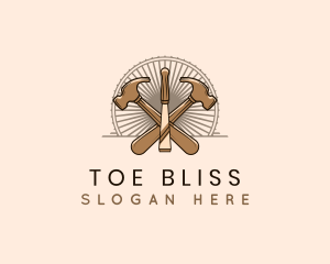 Hammer Chisel Woodwork logo design