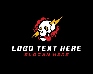 Bone - Skull Thunder Smoke logo design