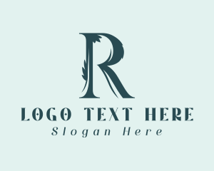 Organic - Green Plant Letter R logo design