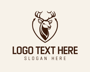 Hunt - Wildlife Buck Shield logo design