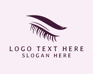 Beauty Vlogger - Closed Eye Eyelash Eyebrow logo design