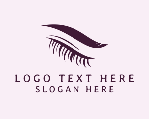 Closed Eye Eyelash Eyebrow Logo