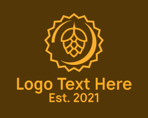 Beer Bottle - Beer Cap Hops logo design