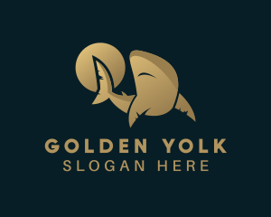 Gradient Golden Shark logo design