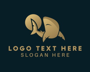 Sea Creature - Gradient Golden Shark logo design
