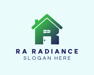 Gradient House Letter R logo design