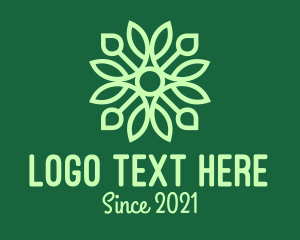 Flower - Green Floral Stained Glass logo design